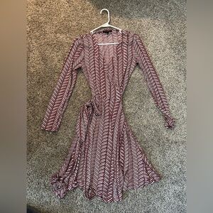 Banana Republic red and white wrap dress